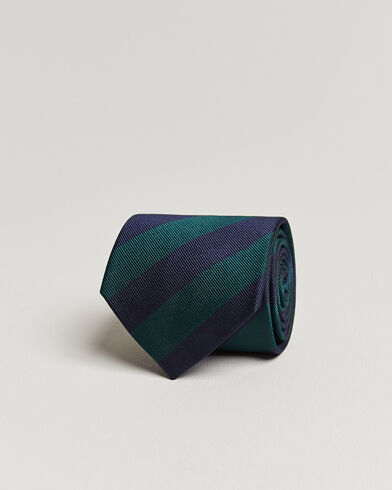 Amanda Christensen Regemental Stripe Classic Tie 8 cm Green/Navy