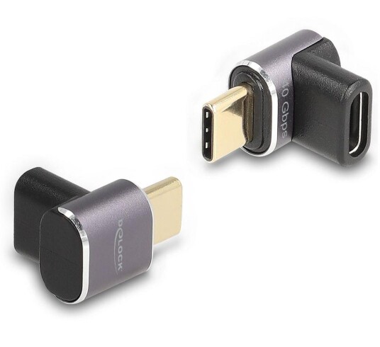 Delock USB-C Adapter Vinklet 40 Gbps 240w PD 8K 60Hz Grå Delock USB-C Adapter Vinklet 40 Gbps 240w PD 8K 60Hz Grå