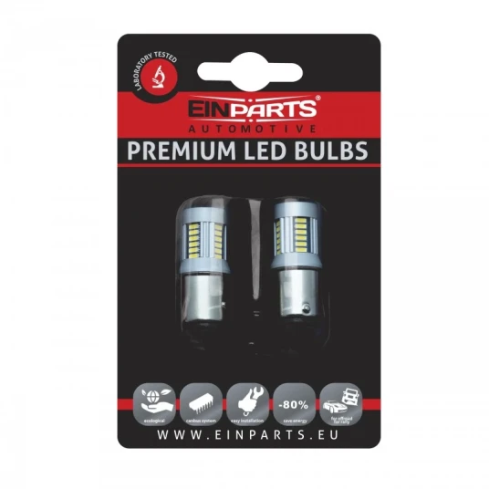 Einparts EPL46 P21/5W 1157 30 SMD 2 stk LED-pære CANBUS-kompatibel Einparts EPL46 P21/5W 1157 30 SMD 2 stk LED-pære CANBUS-kompatibel