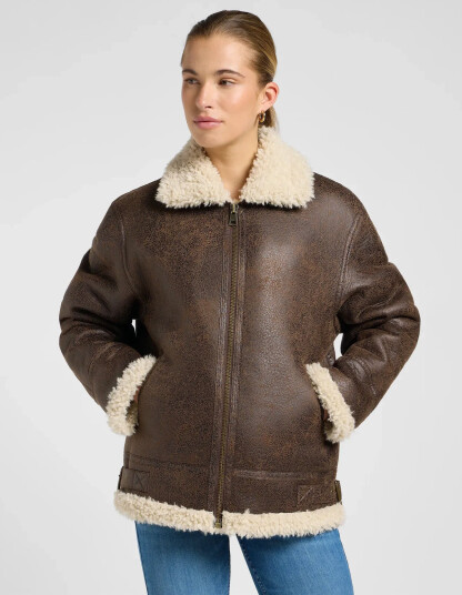 Lee Jeans Aviator Jacket - Brown - XS