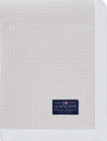 Lexington Home Stripe Checked Organic Cotton Jacquard Bedspread Cream 160X240 Lexington Home Stripe Checked Organic Cotton Jacquard Bedspread Cream 160X240