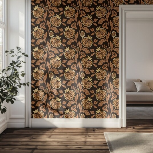 Tapet Pomegranate Floral Pattern
