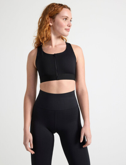 Lindex Sport Bra Rudy Zip - Black - XS Lindex Sport Bra Rudy Zip - Black - XS