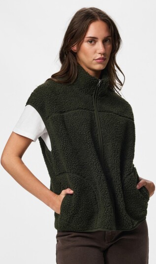 Pieces Pcsadia Teddy Vest Noos Bc Khaki green S