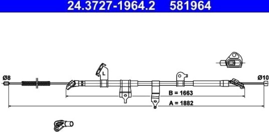 Bremsewire ATE 24.3727 1964.2