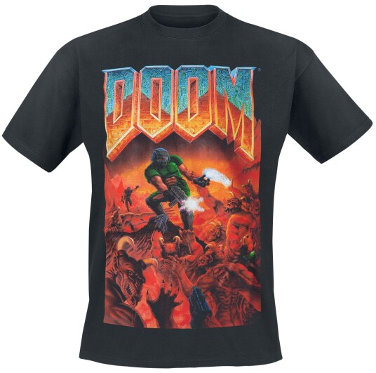Doom gaming T-skjorte Classic Boxart S til XXL Herrer svart Doom gaming T-skjorte Classic Boxart S til XXL Herrer svart