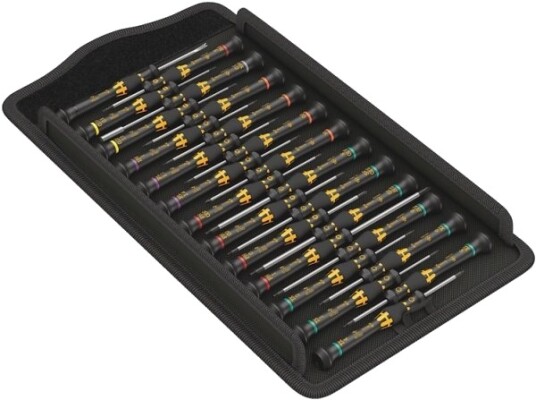 Wera Kraftform Micro ESD Skrutrekkersett 25 Deler - Sort/Gul for Elektroniske Applikasjoner