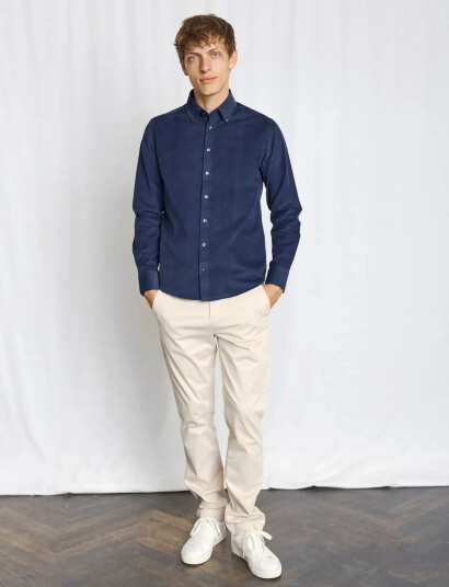 Bruun & Stengade Bs Monti Casual Modern Fit Shirt - Navy - S