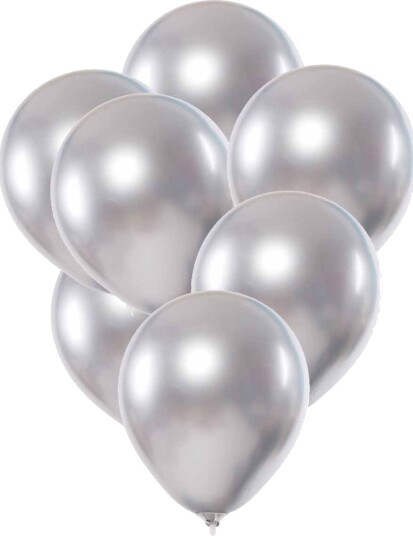 50-pack ballonger sølv metallisk fest bursdag 26cm
