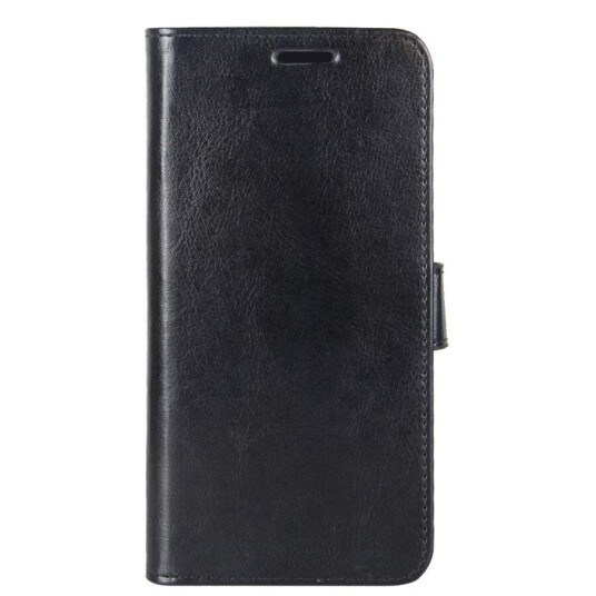 INCOVER Motorola Moto E6 Plus Crazy Horse Skinndeksel med Lommebok Svart