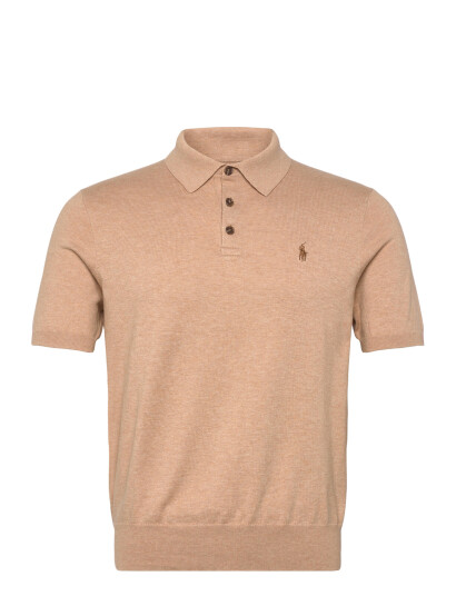 Polo Ralph Lauren Cotton Polo Collar Sweater Brown XS