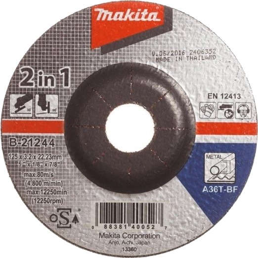 Makita Slipeplate 5" (125X3,2X22,23 Mm) A36t