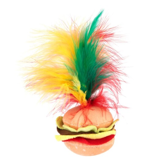 Zooplus Exclusive Katteleke Crinkle Burger Med Fjær 1 Stk