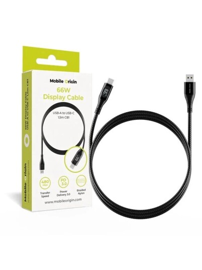 Mobile Origin USB A to USB C 66W 1.5m MO 66WDC CB1 Mobile Origin USB A to USB C 66W 1.5m MO 66WDC CB1