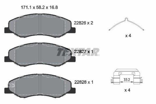 Bremseklosser TEXTAR 2282601 Bremseklosser TEXTAR 2282601