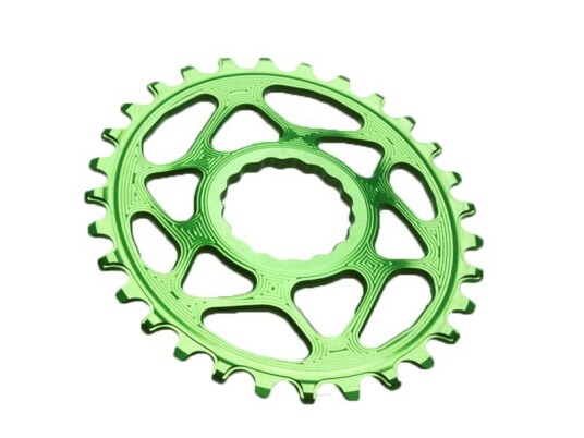 AbsoluteBlack Oval 32T klinge for direkte montering Raceface Grønn 3 mm offset