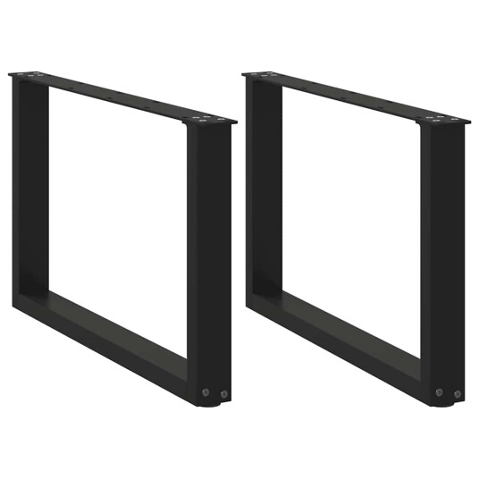 Salongbordben U formet 2 stk svart 60 x 42 43 cm stål Salongbordben U formet 2 stk svart 60 x 42 43 cm stål