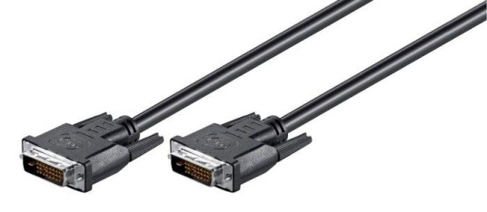 Goobay 3m DVI-D Dual Link kabel med nikkelkontakt - svart Goobay 3m DVI-D Dual Link kabel med nikkelkontakt - svart