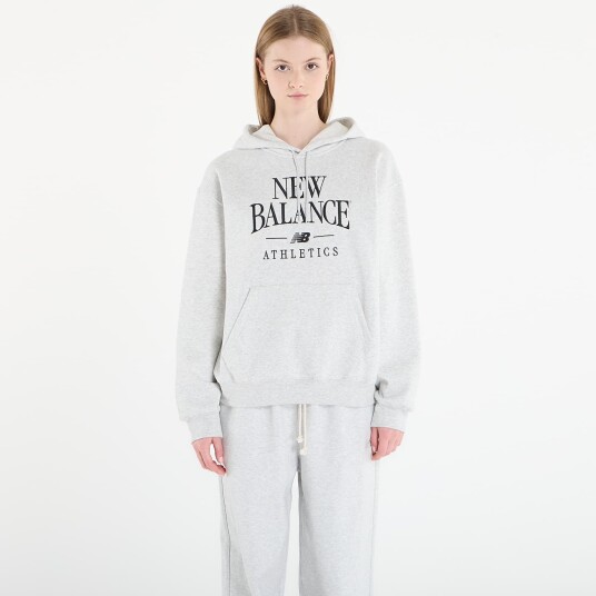 New Balance Linear Heritage Fleece Hoodie Grey M New Balance Linear Heritage Fleece Hoodie Grey M