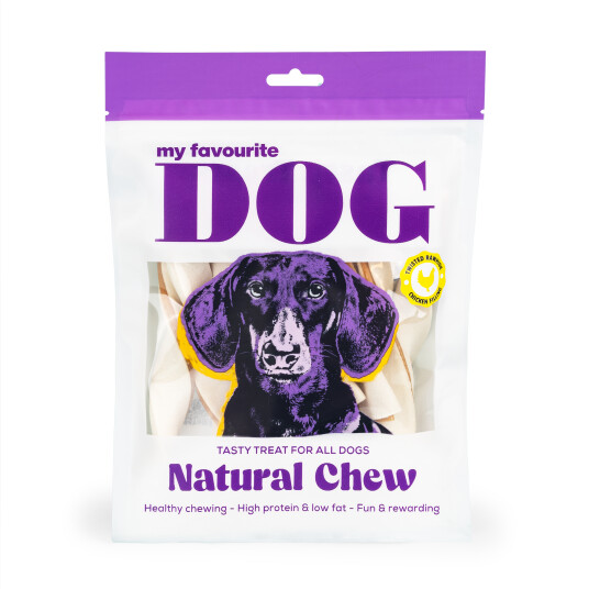 Kyllingfylte råhudsnodd 14 cm 220 g 10-pk - My Favourite Dog hundesnacks