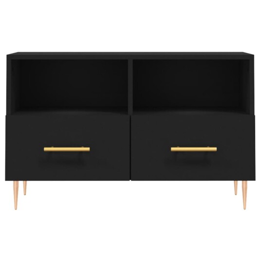 vidaXL TV-benk svart 80x36x50 cm konstruert tre