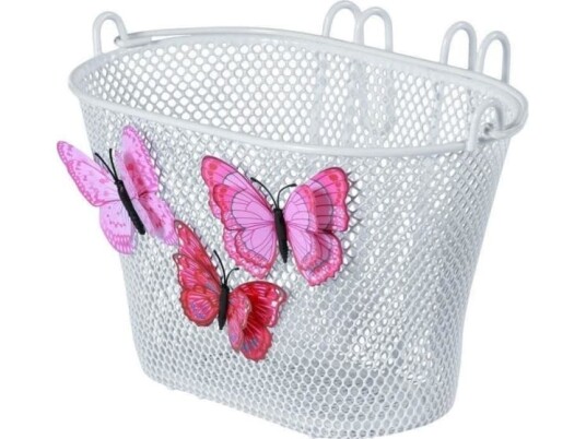 Basil Jasmin Butterfly Front Sykkelkurv Stål Hvit 5 kg 280 mm