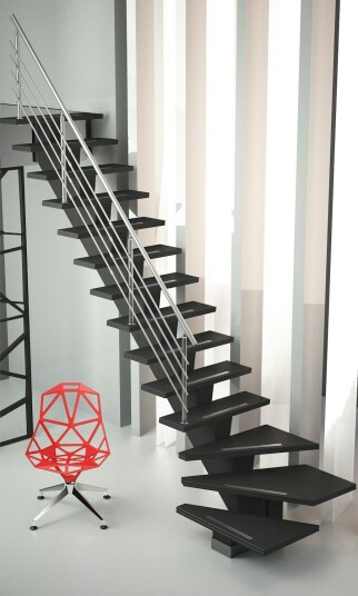Plassbesparende Trapp Byggera Gomera L form Design 1