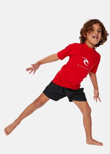 Rip Curl Corps S/S Rash Vest -Boy Red 2 Bikinis