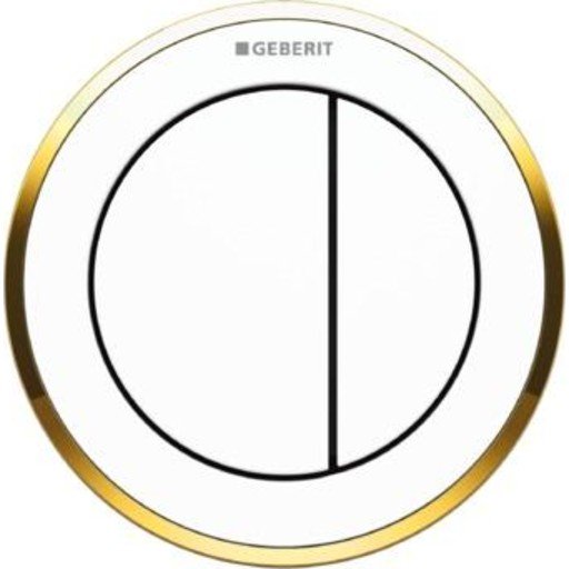 Geberit Omega 10 Round Trykknapp Hvit/gull Geberit Omega 10 Round Trykknapp Hvit/gull