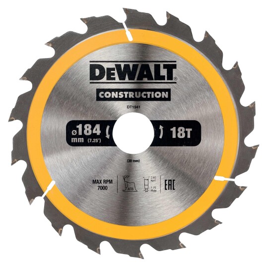 Dewalt DT1941-QZ Sirkelsagklinge 184 x 30 mm 18T Maskintilbehør & forbruk Dewalt DT1941-QZ Sirkelsagklinge 184 x 30 mm 18T Maskintilbehør & forbruk