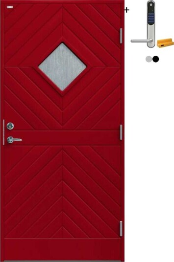 Ytterdør Diplomat Karin Cotswold Glass med Yale Doorman Classic Home