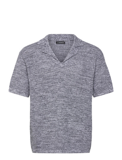 J. Lindeberg Ethan Open Collar Knit Polo Grey S J. Lindeberg Ethan Open Collar Knit Polo Grey S