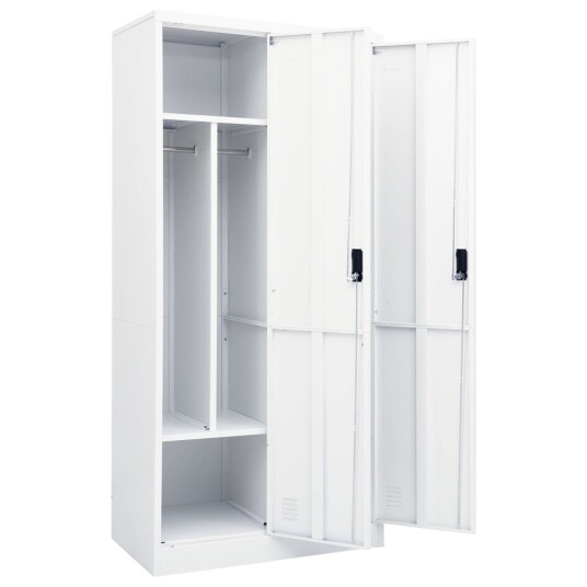 vidaXL Garderobe hvit 80x50x180 cm stål