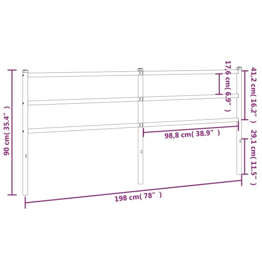  Sengegavl i metall hvit 193 cm 8721012303485