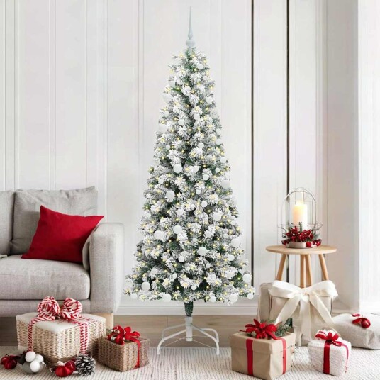  Kunstig sammensatt juletre med LED  stripelys 180 cm PVC