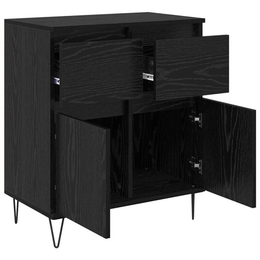 Serviesskap Svart Eik 60 x 35 x 70 cm Ingeniørtre og jern Serviesskap Svart Eik 60 x 35 x 70 cm Ingeniørtre og jern