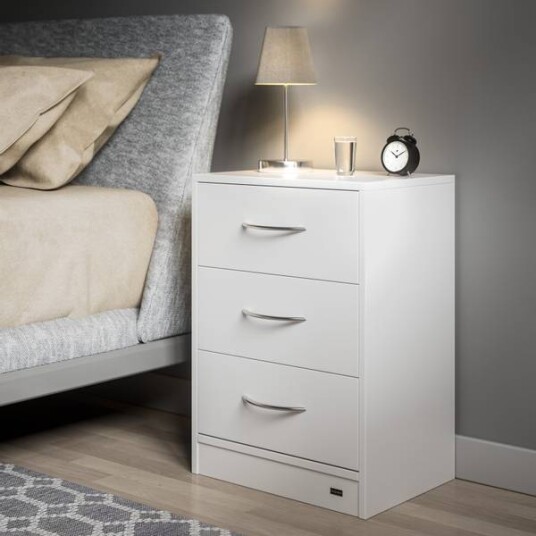Nattbord "Eloise" med LED lys 54x39x28cm - hvit