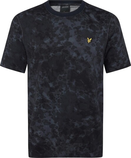 Lyle & Scott Digital Animal Print Script T Shirt DARK NAVY XS