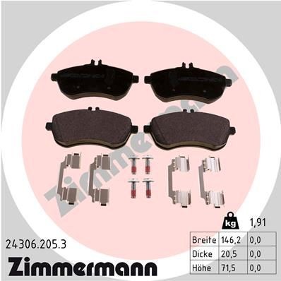 Bremseklosser ZIMMERMANN 24306.205.3