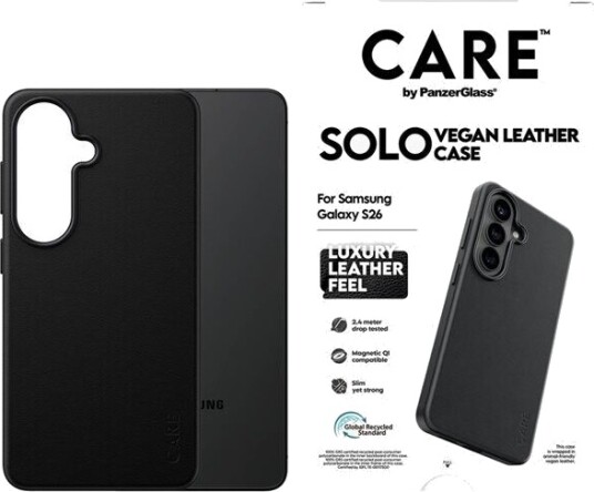 CARE by PanzerGlass Solo Deksel til Samsung Galaxy S26 - Svart med Qi