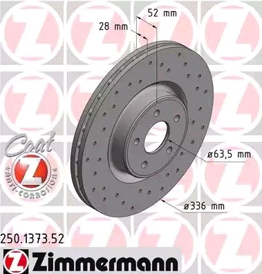 Bremseskive ZIMMERMANN 250.1373.52