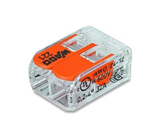 Wago Koblingsklemme 221-412 2-Leder 5stk Wago Koblingsklemme 221-412 2-Leder 5stk