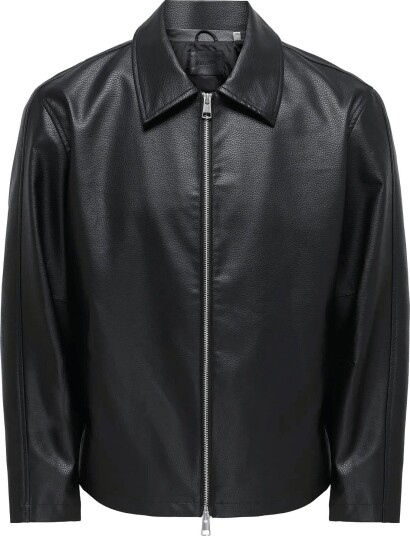 ONLY & SONS Onsrem Pu Jacket Otw Vd Black XXL ONLY & SONS Onsrem Pu Jacket Otw Vd Black XXL