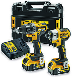 Dewalt 18V XR Verktøysett med Kraftskrutrekker og Slagtrekker Dewalt 18V XR Verktøysett med Kraftskrutrekker og Slagtrekker