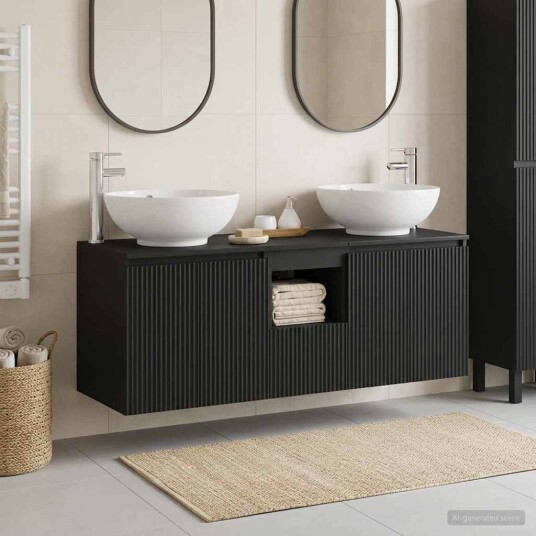vidaXL Baderomsskapsett 3 stk. Svart 49,5 x 44,5 x 65 cm vidaXL Baderomsskapsett 3 stk. Svart 49,5 x 44,5 x 65 cm