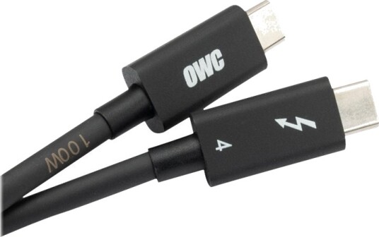 Other World Computing Owc - Thunderbolt-Kabel - Usb-C (M) Til Usb-C (M) - Usb 3.2 Gen 2 / Usb4 / Thunderbolt 3 / Thunderbolt 4 5 A - 1,0 M - 4K-Støtte, 8K-Støtte, 5K-Støtte, Usb Strømforsyning (100W), 6K-Støtte - Svart - For Owc Thunderbolt Hub (Owc