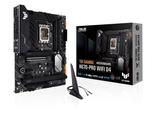 ASUS TUF GAMING H670-PRO WIFI D4 Hovedkort - Intel H670 - Intel LGA1700 socket - DDR4 RAM - ATX