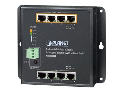 Planet Wgs-804Hpt - Switch - Styrt - 4 X 10/100/1000 (Poe+) + 4 X 10/100/1000 - Din-Skinnemonterbar, Veggmonterbar - Poe+ (144 W) - Dc-Strøm Planet Wgs-804Hpt - Switch - Styrt - 4 X 10/100/1000 (Poe+) + 4 X 10/100/1000 - Din-Skinnemonterbar, Veggmonterbar - Poe+ (144 W) - Dc-Strøm