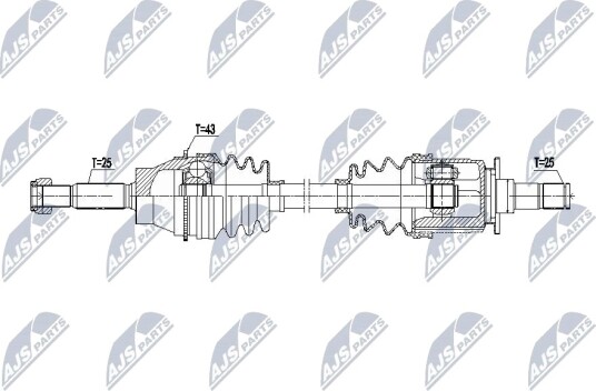 NTY NPW-MS-096 Drivaksel