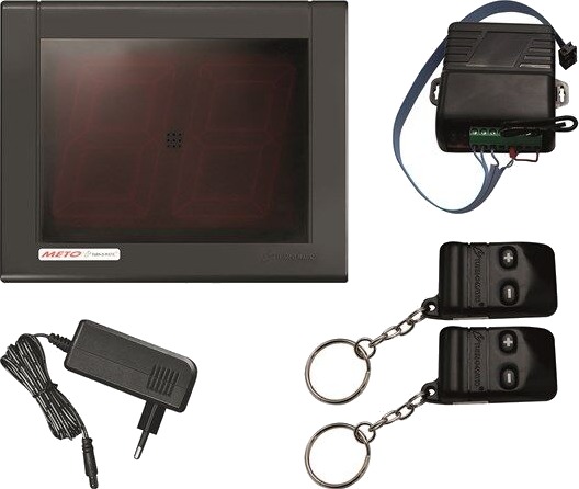 Meto Strømforsyning Med Nummerdisplay V3 Inr902 Og Fjernkontroller. Komplett Meto Strømforsyning 24W 15Vdc Med Ekstern Kabel, Nummerdisplay V3 Inr902 Og 2 Fjernkontroller. Rohs-Godkjent For Turn-O-Matic-Systemer